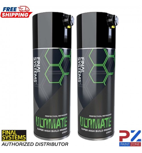 2 x FINAL SYSTEMS ULTIMATE SUPER HIGH BUILD PRIMER - GREY 400ml